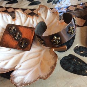 Vintage handcrafted bracelet cuff and pin